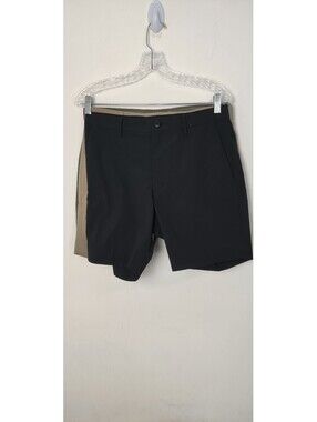 Uniqlo Ultra Stretch Active Shorts Set Black & Tan Khaki Mens S (Waist 27-30)